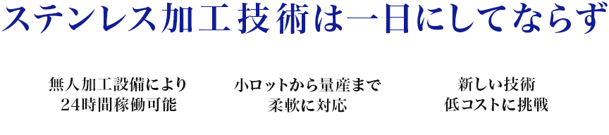 ステンレス加工技術は一日にしてならず